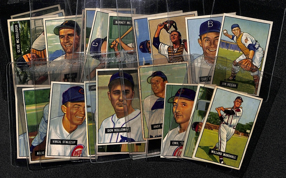 Lot Of 23 1951 Bowman Baseball Cards w. Furillo